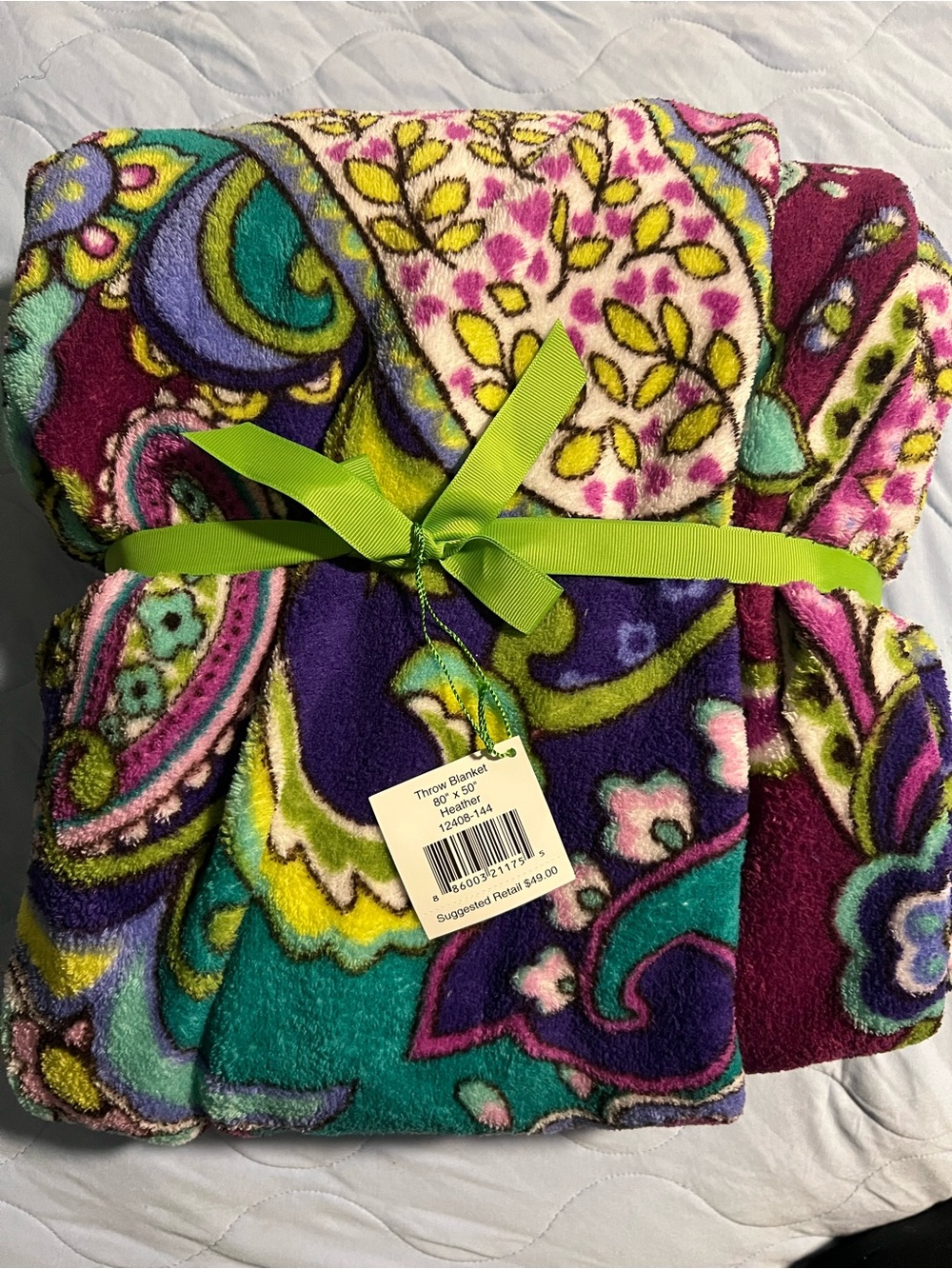 Vera Bradley Paisley Throw Blanket - Purple, Teal, Lime, Pink